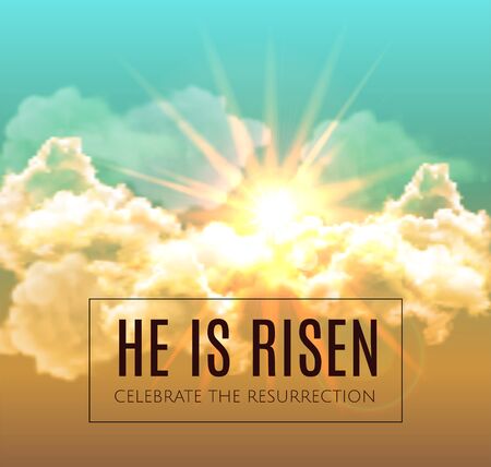 He is risen. Easter background. Vector illustrationのイラスト素材