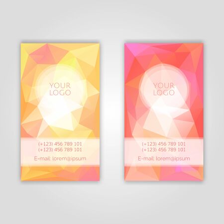 Set of business cards with abstract geometrical triangles.のイラスト素材