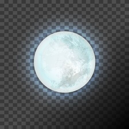 Full blue moon on the dark transparent backgroundのイラスト素材