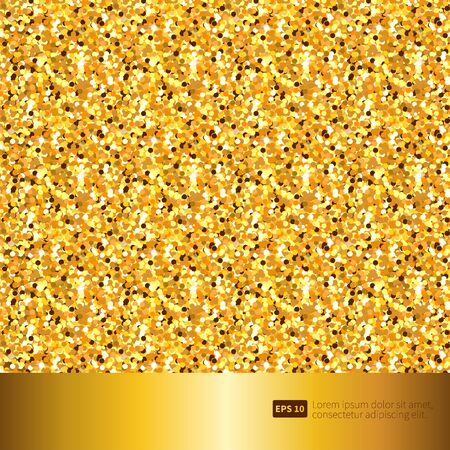 Gold glitter texture sparkling shiny paper background for celebration Christmas holiday seasonal wallpaper decoration, greeting and wedding invitation card design elementのイラスト素材