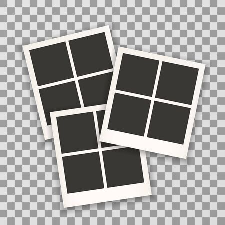 Two photo frame retro . Photo frame isolated on a background. Photo frame mock up. Photo frame border. Photo frame on plaid background. Photo frame retro. Photo frame - stock vector. EPS 10.のイラスト素材