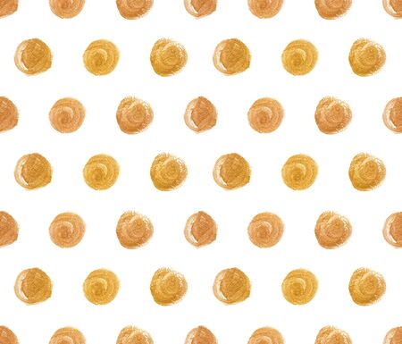 Seamless pattern with gold various dots . Gold dots, sparkles, shining dots. Paddle, childrens backgroundの写真素材
