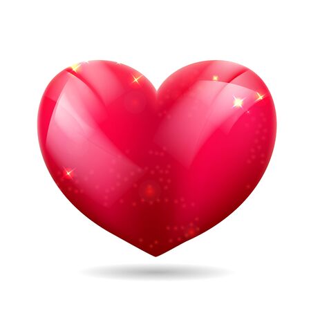 Vector illustration of a red gloss 3D heart - Isolated. Eps 10.のイラスト素材