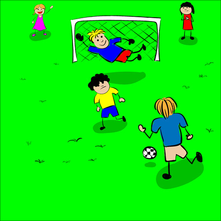 Children play footballの写真素材