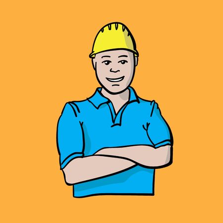 Builder orangeのイラスト素材