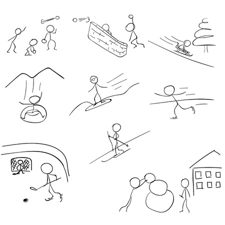 stick winter gameの写真素材