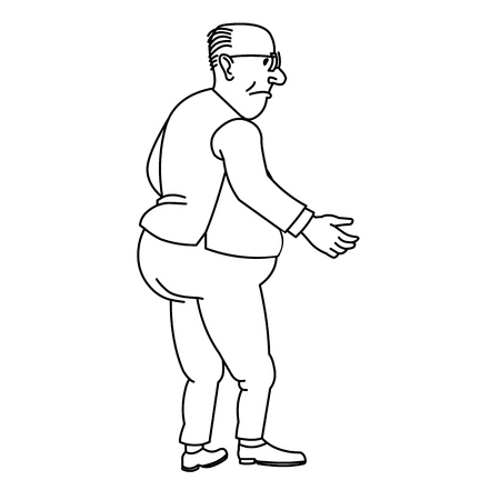 cartoon elderly man standing vectorのイラスト素材