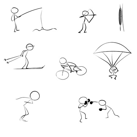 stick men sports vector iconのイラスト素材