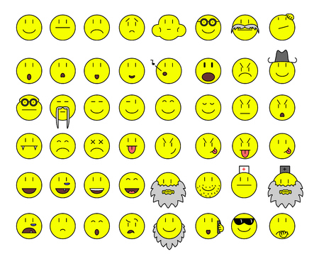 simple yellow smiliesのイラスト素材