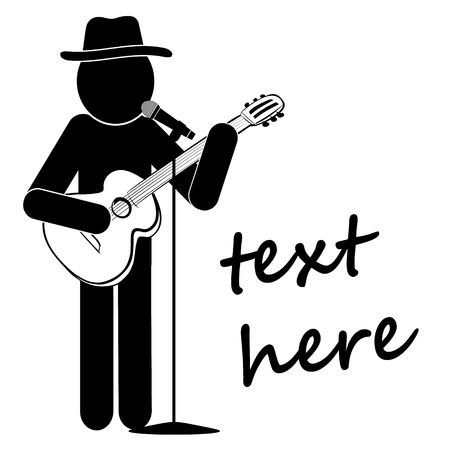 Silhouettes street musicians playing instruments on a white background.のイラスト素材