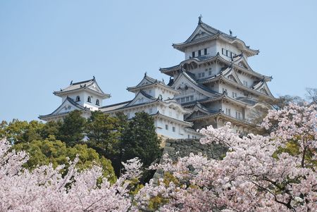 HIMEJI CASTLE DURING CHERRY BLOSSOMのeditorial素材