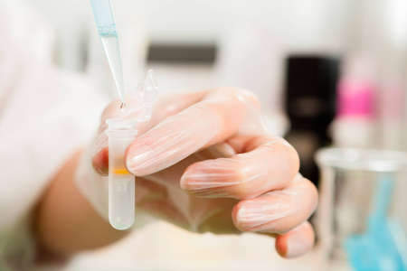 DNA sample preparation  researcherの写真素材
