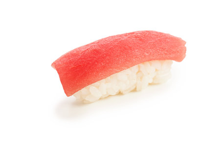 single served maguro nigiri sushi made of tuna - isolatedの写真素材