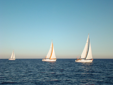 Yacht race in open water in the seaのeditorial素材