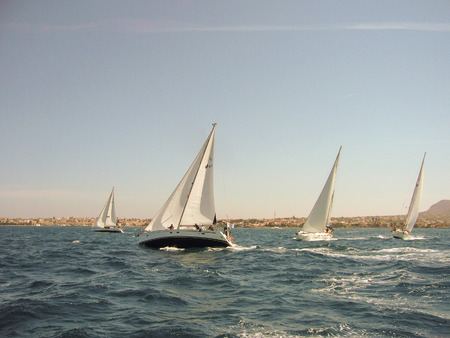 maneuvers yachts at sea during the regatta