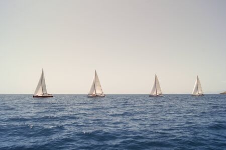 Regatta taking place in the Black Sea off the coast of Turkeyの写真素材