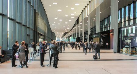 huge amount of people in the lobby ExpoForumのeditorial素材