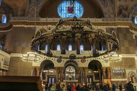 Big lamp in St. Nicholas Cathedral.のeditorial素材