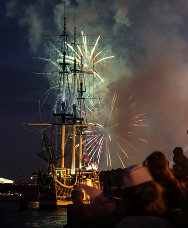 Fireworks to the day of the Navy in St. Petersburg.の写真素材
