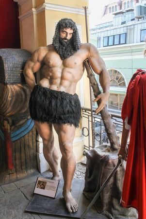 The figure of the mythological Hercules. Wax Museum Gallery Bolshoi Gostiny Dvor in St. Petersburg.のeditorial素材