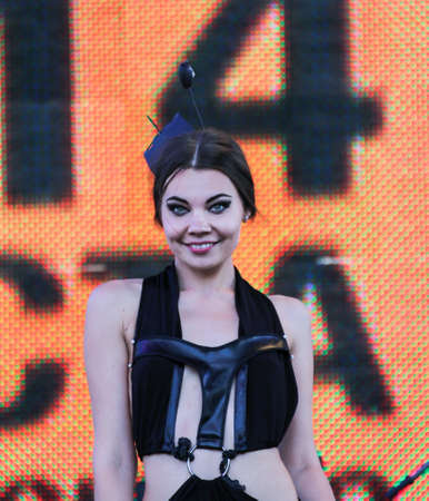 The model in designer clothes closeup.のeditorial素材