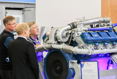 People considering engine. Annual Petersburg Gas Forum which takes place in Expoforum.