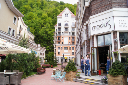 Workers from the cafe. Spring trip to Sochi and its surroundings.のeditorial素材