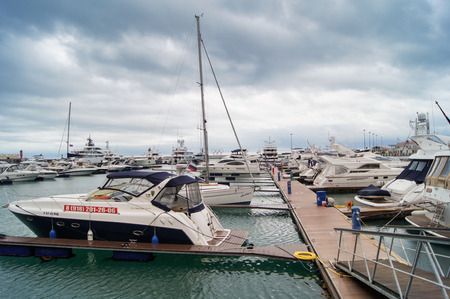 Yachts at the berth. Spring trip to Sochi and its surroundings.