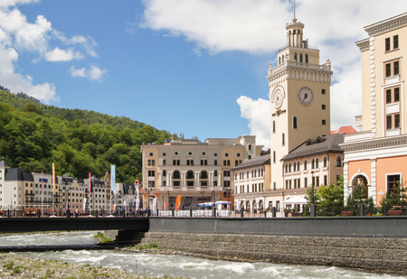 Baywalk nearby Rosa Khutor. Spring trip to Sochi and its surroundings.