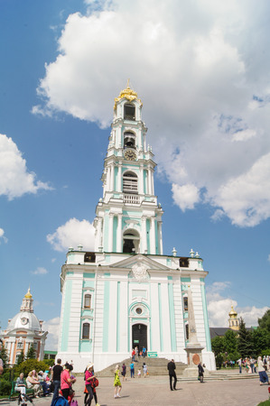 The high bell tower. Sightseeing and tourist places of the city of Sergiev Posad.のeditorial素材