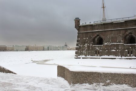 Tower at the corner of Naryshkin bastion. A visit to the fortress in the framework of the cultural forum in St. Petersburg.のeditorial素材