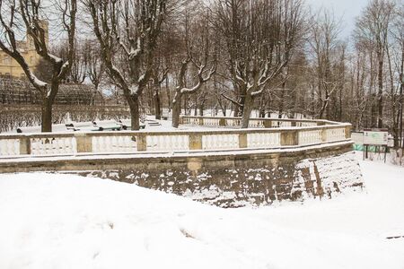 Open terrace of the Gatchina park. Visit the Gatchina Palace as part of a cultural forum in St. Petersburg.のeditorial素材