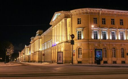 Office building at the Champs de Mars. Night views of St. Petersburg at Christmas.のeditorial素材