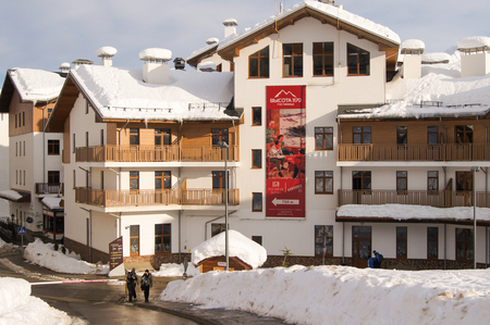 People at home. Houses and hotels in mountain-skiing village of Rosa Khutor.のeditorial素材