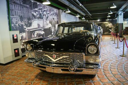 Retro cars Seagull. The museum of vintage cars and military equipment.のeditorial素材