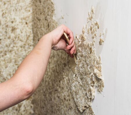 The distribution of liquid wallpaper on the wall.の写真素材