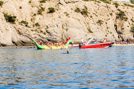 Recreational boat trips. Travel along the coast along the path of Prince Golitsyn.のeditorial素材