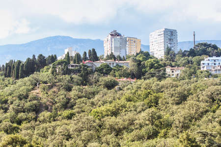 Houses on the mountain. Surroundings and adjacent areas of the hotel Yalta Intourist.の写真素材