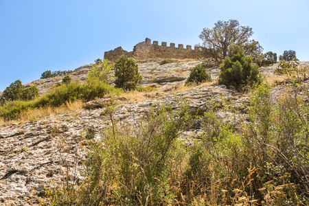 Genoese ancient fortress near the city of Sudak.のeditorial素材