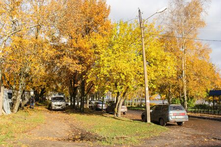 Bright autumn colors in the provincial cities of Russia.のeditorial素材
