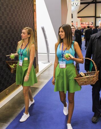 Young girls and women at the St. Petersburg gas forum.のeditorial素材