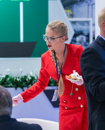 Young girls and women at the St. Petersburg gas forum.のeditorial素材