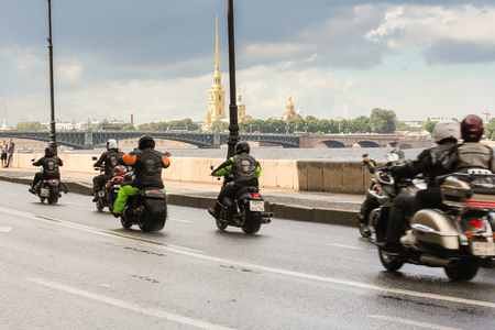 The annual Harley-Davidson Festival is held in the center of St. Petersburg.のeditorial素材