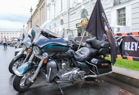 The annual Harley-Davidson Festival is held in the center of St. Petersburg.のeditorial素材