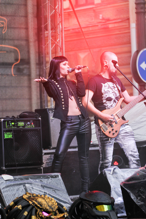 Music at the Harley-Davidson Festival in St. Petersburg.のeditorial素材