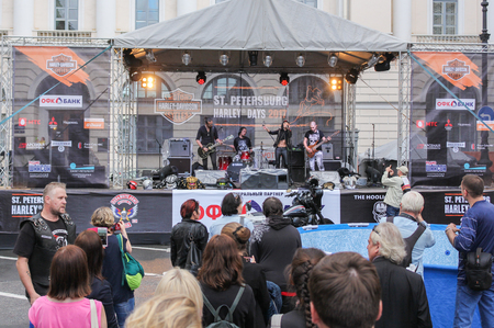 Music at the Harley-Davidson Festival in St. Petersburg.のeditorial素材