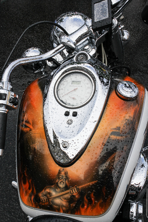 The annual Harley-Davidson Festival is held in the center of St. Petersburg.のeditorial素材