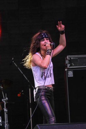 Music at the Harley-Davidson Festival in St. Petersburg.のeditorial素材