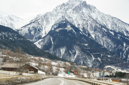 View from the car on the roads and the city.