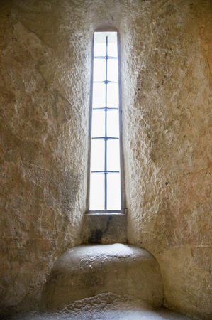 Interiors of the halls and dungeons of the castle of Chillon.のeditorial素材